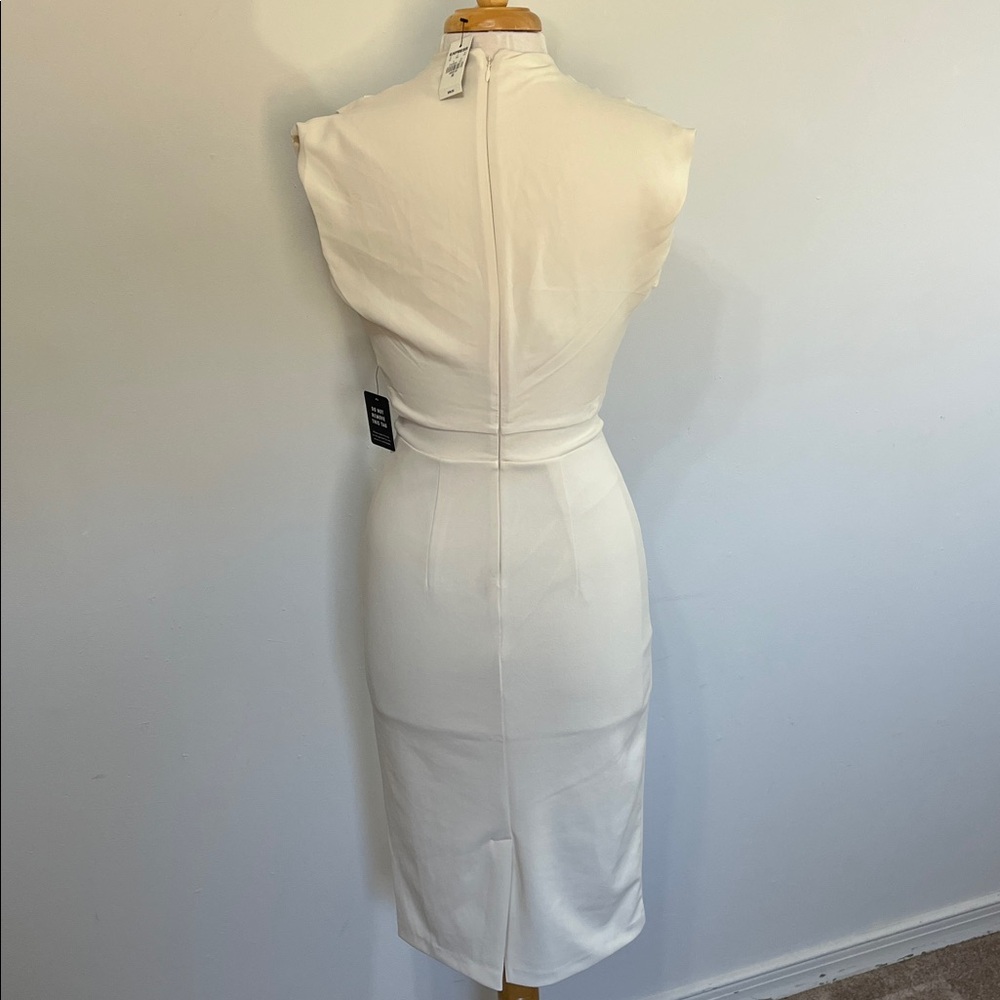 Express NWT Ivory High Mock Neck Modest Sheath Dress Size XS - Picture 4 of 12